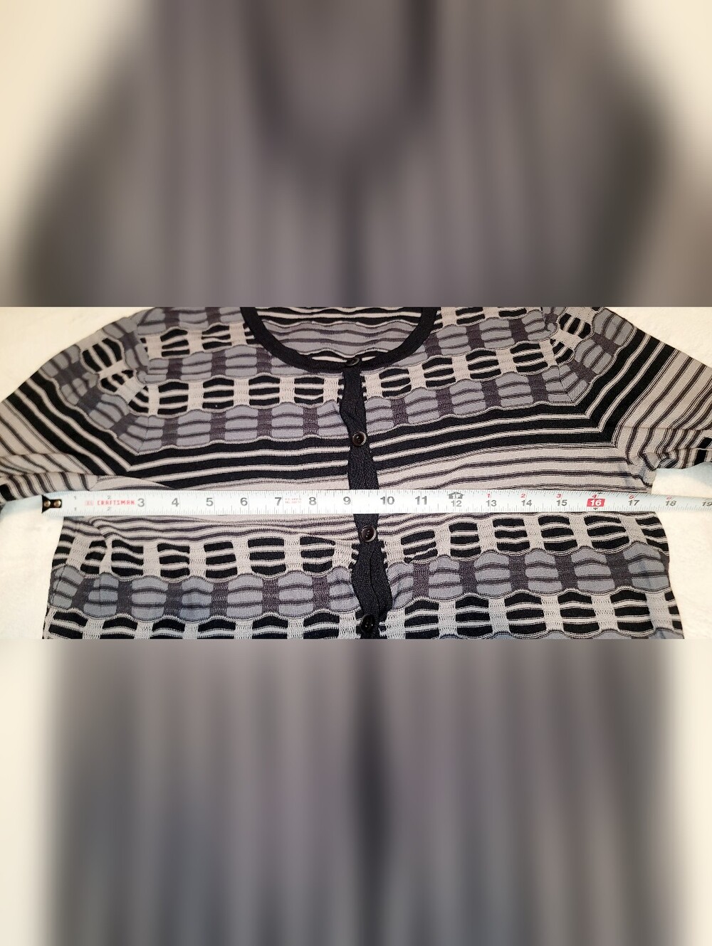 PENDLETON Rayon/Nylon Button Down Sweater Womens Size Med Black & Grey - Picture 4 of 10